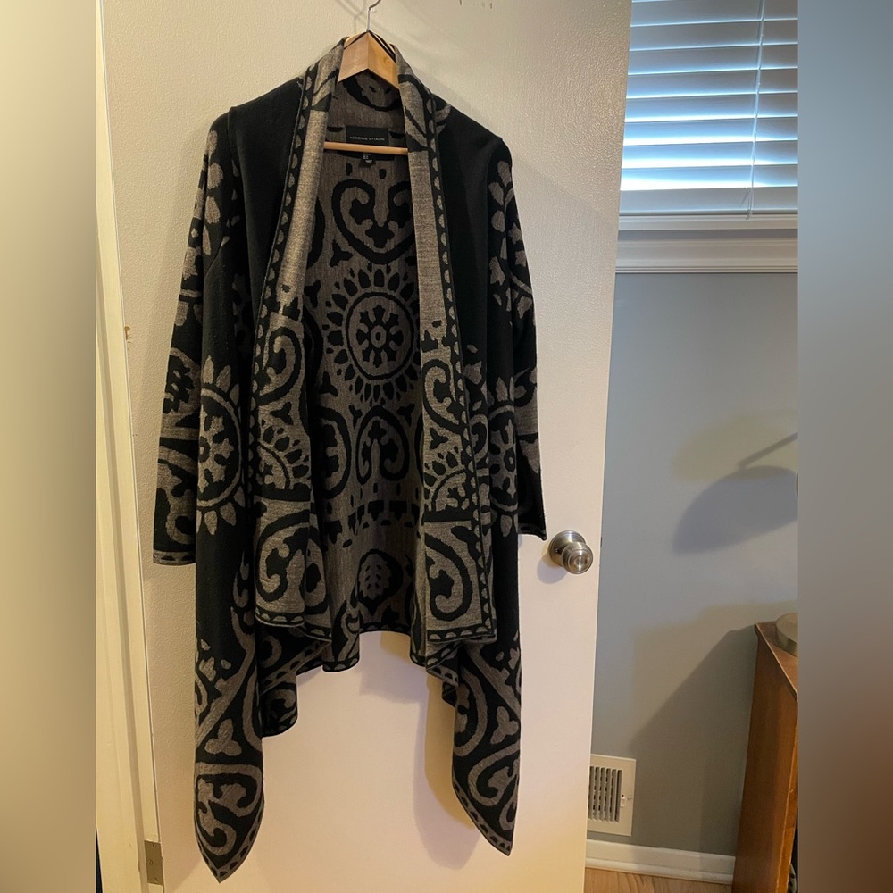 Adrienne Vittadini Black and Gray Cardigan